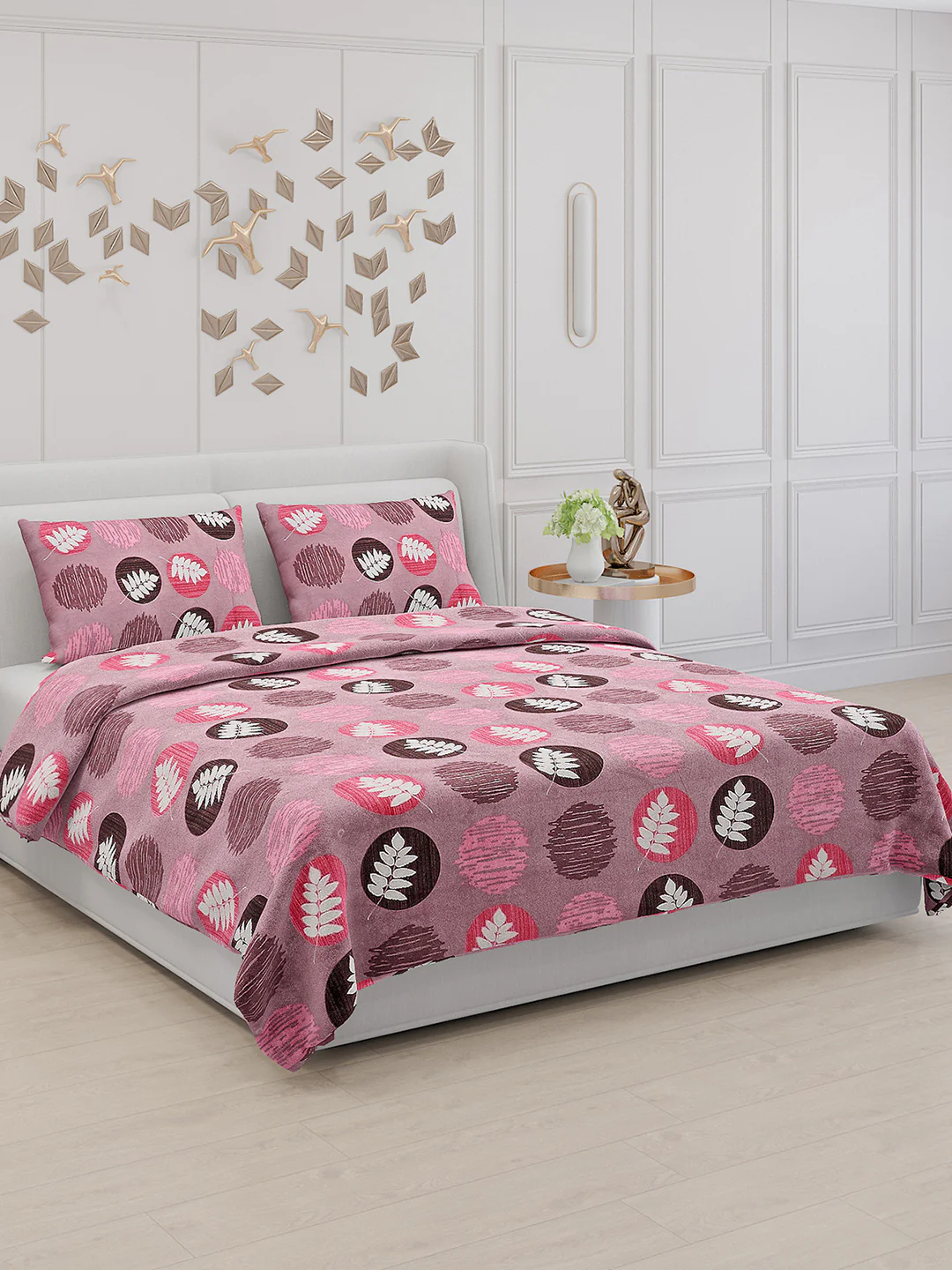 104 TC Cotton Double Bed Bedsheet with 2 Pillow Covers - Updated - Updated