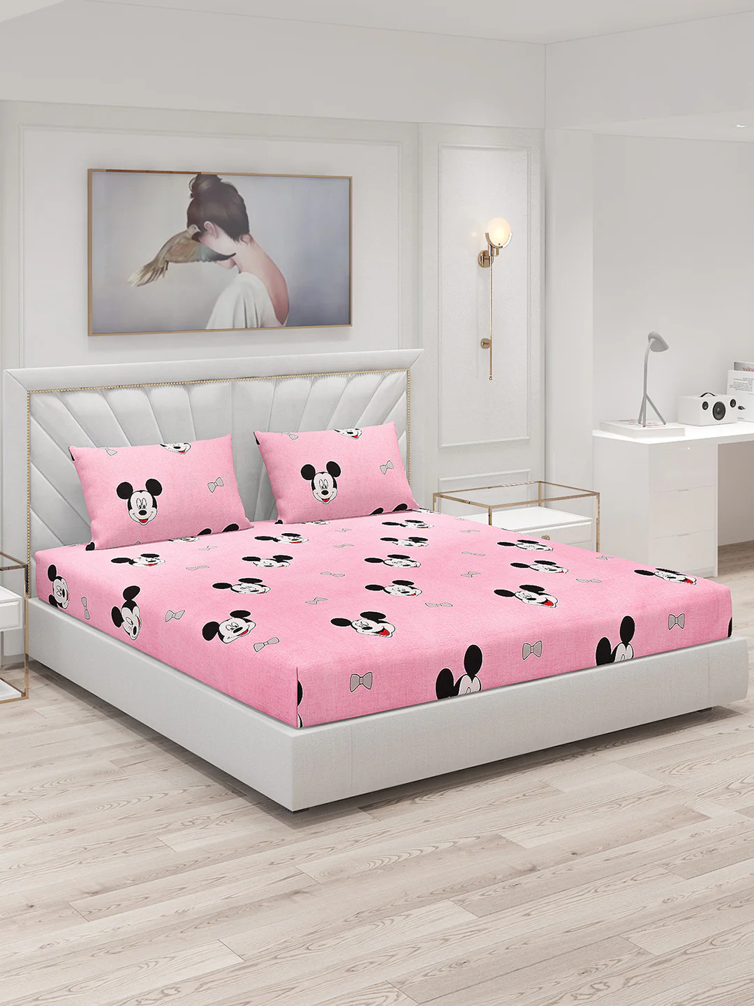 120 GSM  Polyester Double Bed Bedsheet with 2 Pillow Covers - Updated - Updated - Updated