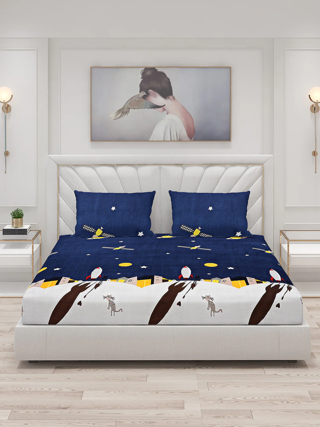 120 GSM Polyester Double Bed Bedsheet with 2 Pillow Covers - Updated - Updated - Image 3