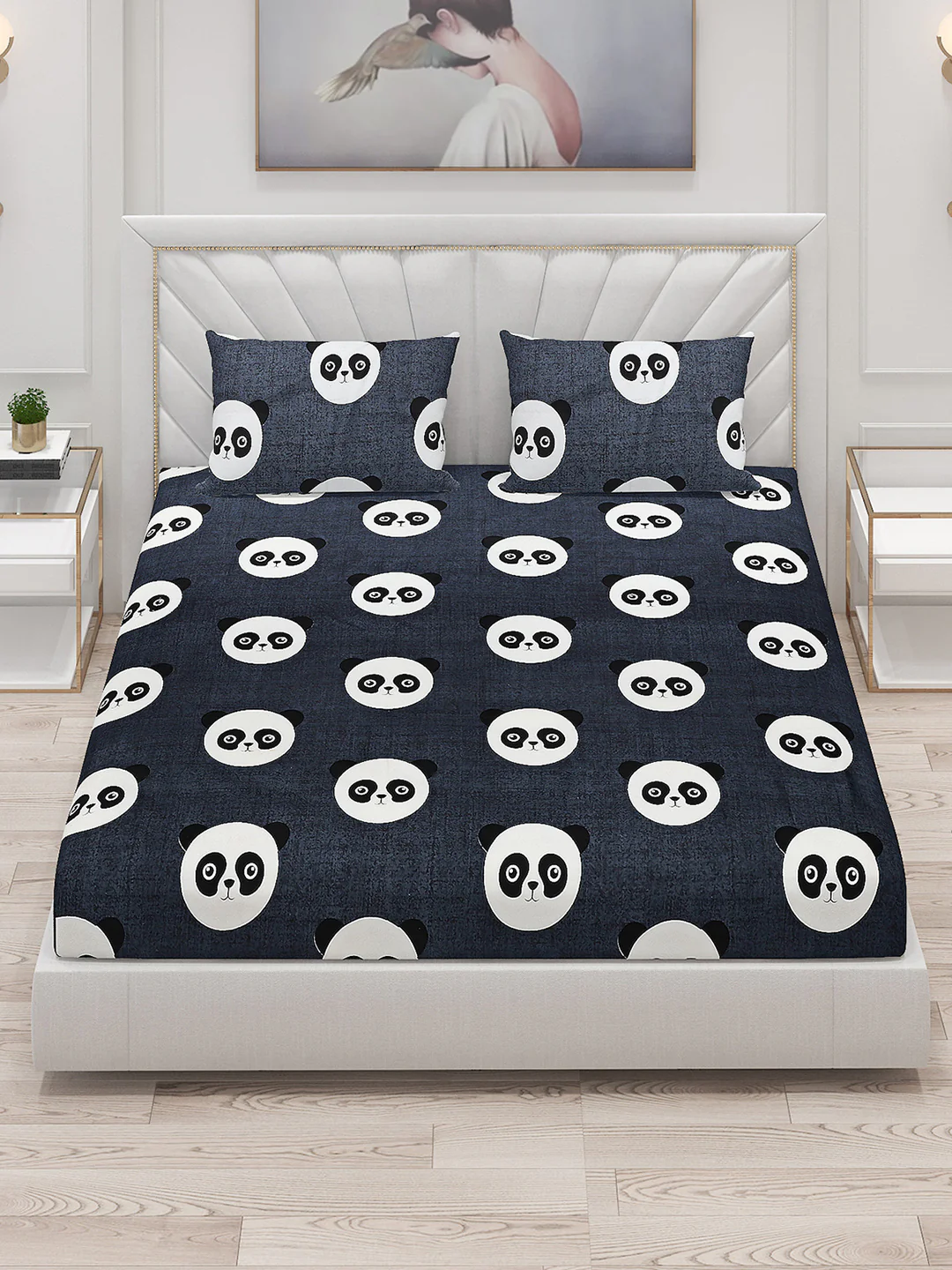 120 GSM Polyester Double Bed Bedsheet with 2 Pillow Covers - Updated - Image 2