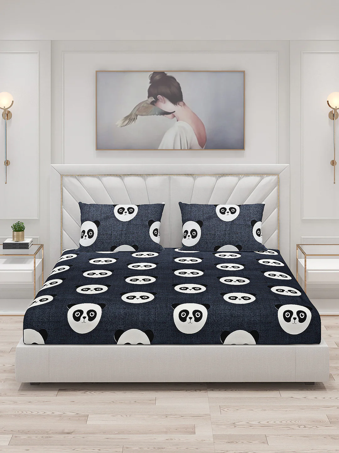 120 GSM Polyester Double Bed Bedsheet with 2 Pillow Covers - Updated - Image 3