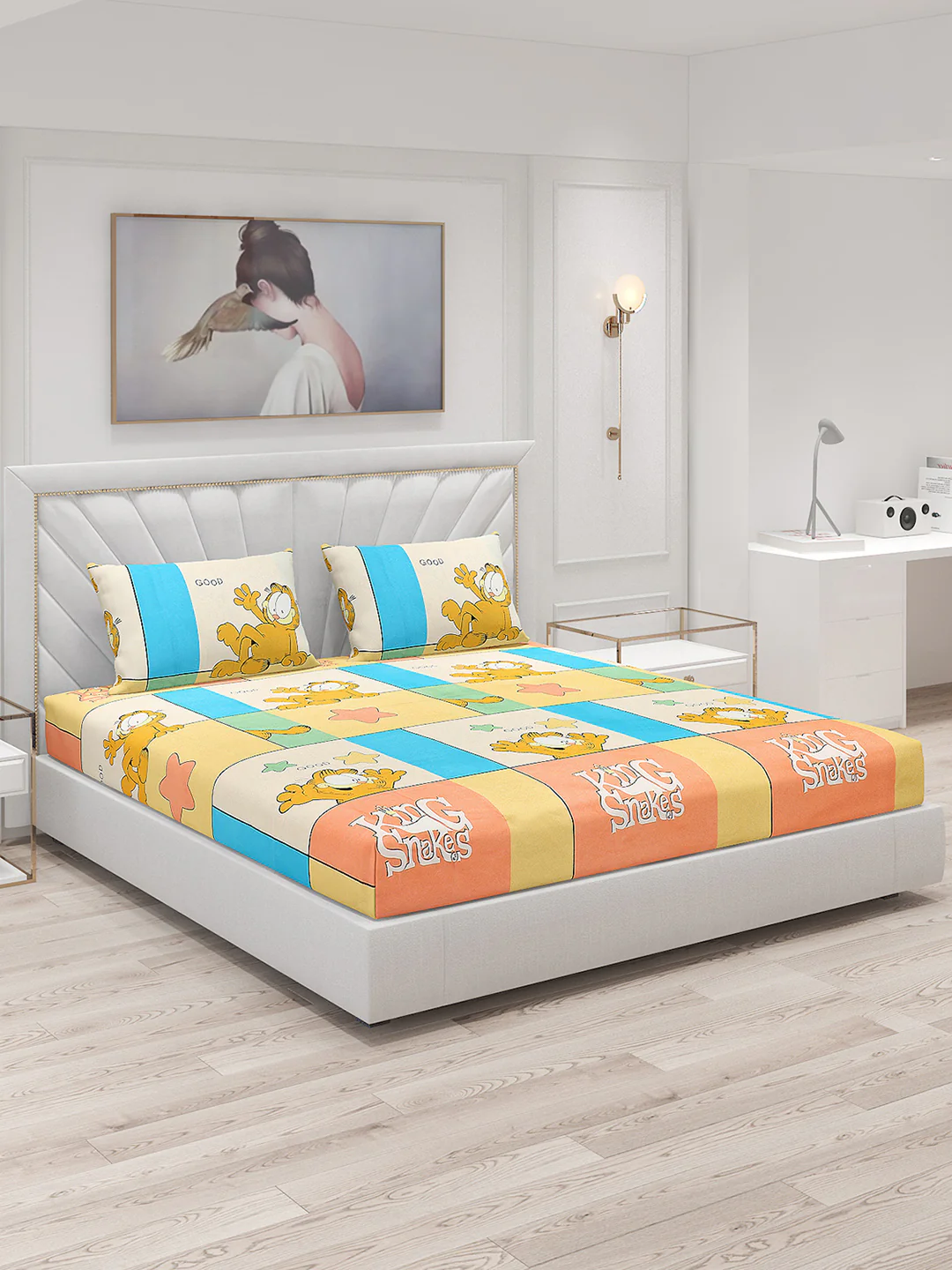 120 GSM  Polyester Double Bed Bedsheet with 2 Pillow Covers - Updated - Updated - Updated