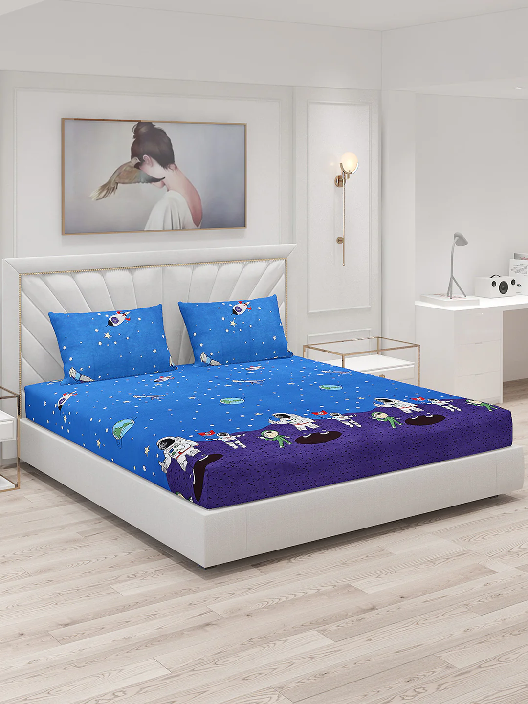 120 GSM  Polyester Double Bed Bedsheet with 2 Pillow Covers - Updated - Updated - Updated