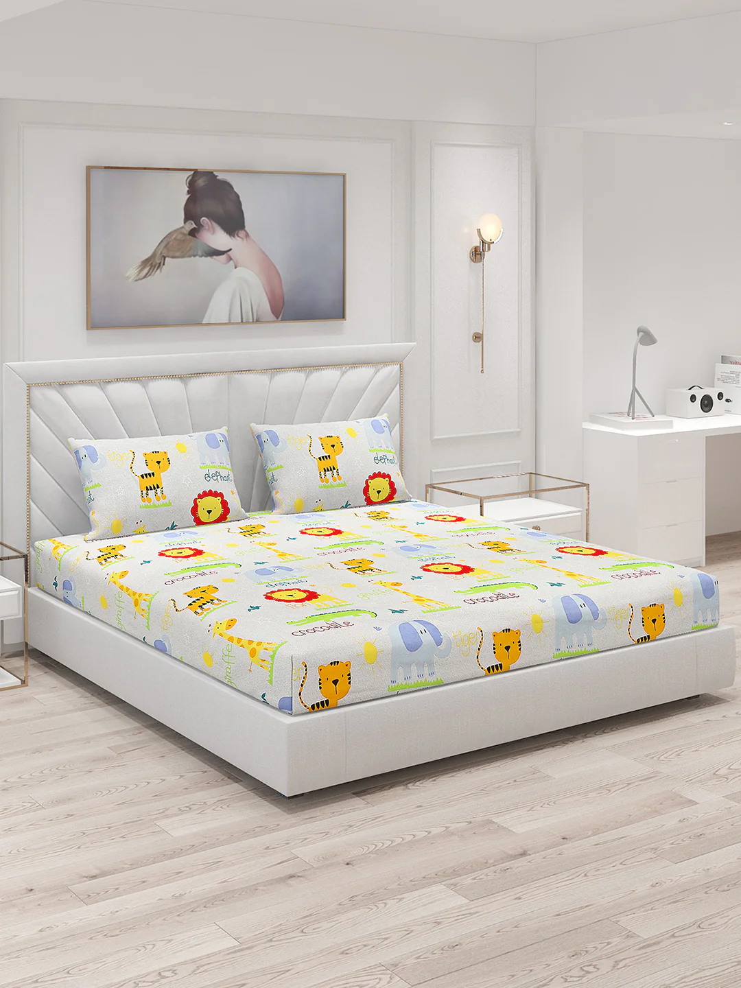 120 GSM  Polyester Double Bed Bedsheet with 2 Pillow Covers - Updated - Updated