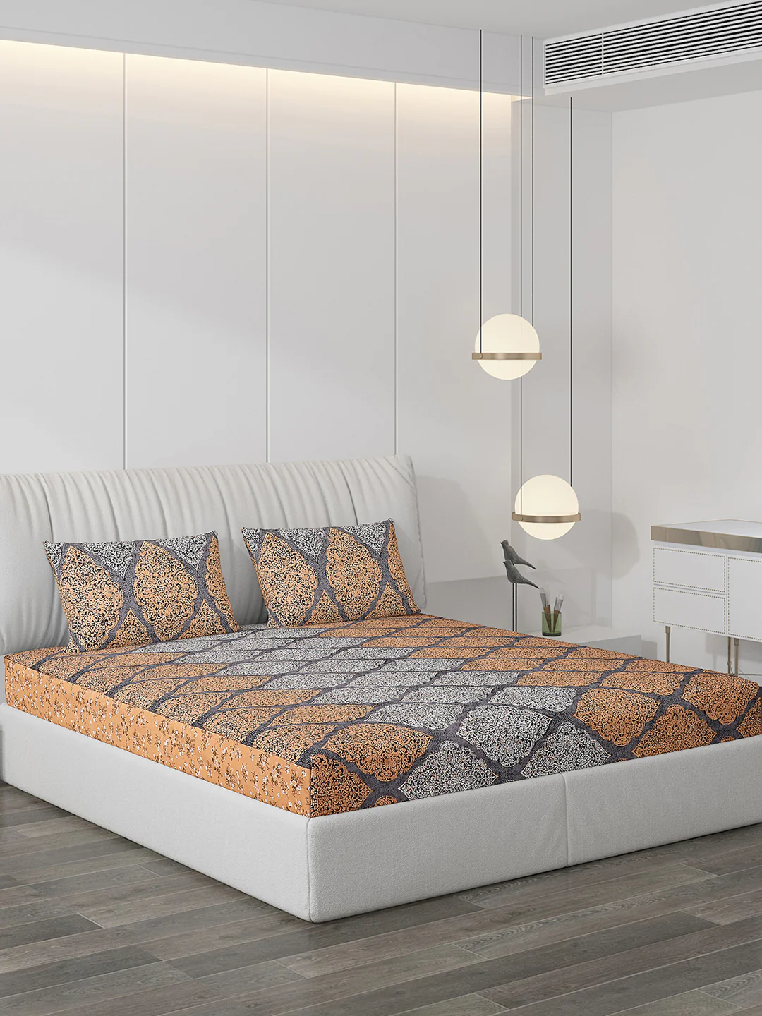120 GSM Polyester Double Bed Bedsheet with 2 Pillow Covers - Updated - Updated