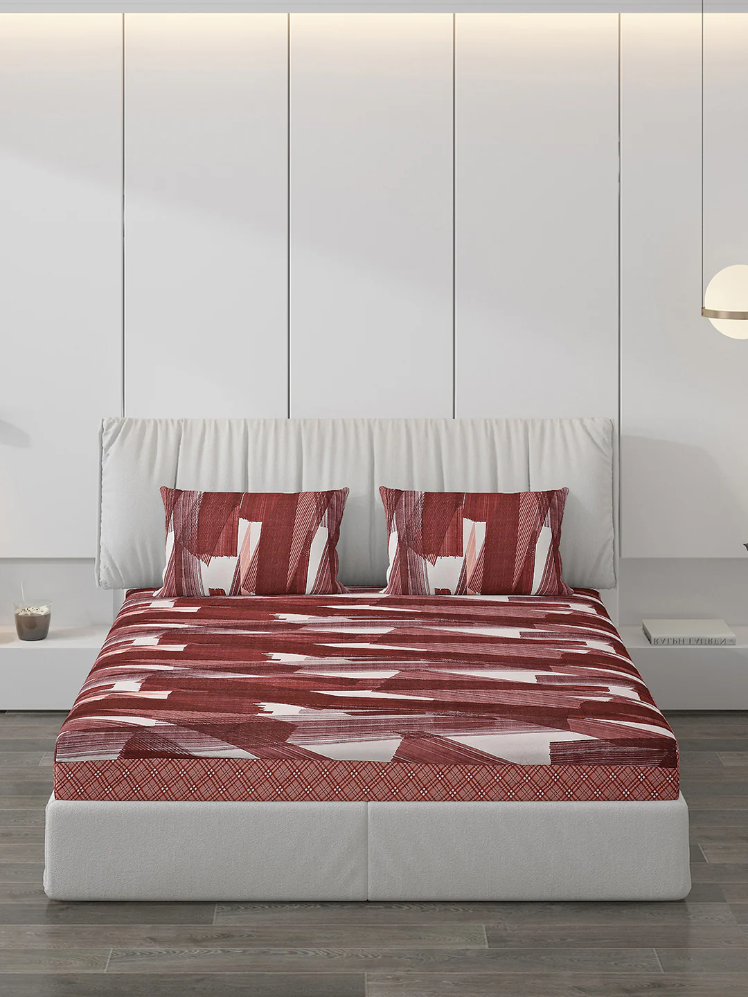 120 GSM Polyester Double Bed Bedsheet with 2 Pillow Covers - Updated - Updated - Image 3