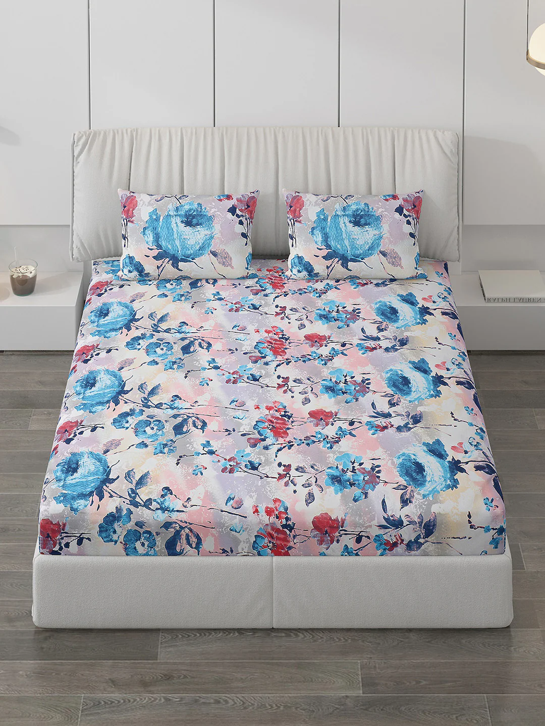 120 GSM Polyester Double Bed Bedsheet with 2 Pillow Covers - Updated - Updated - Image 2