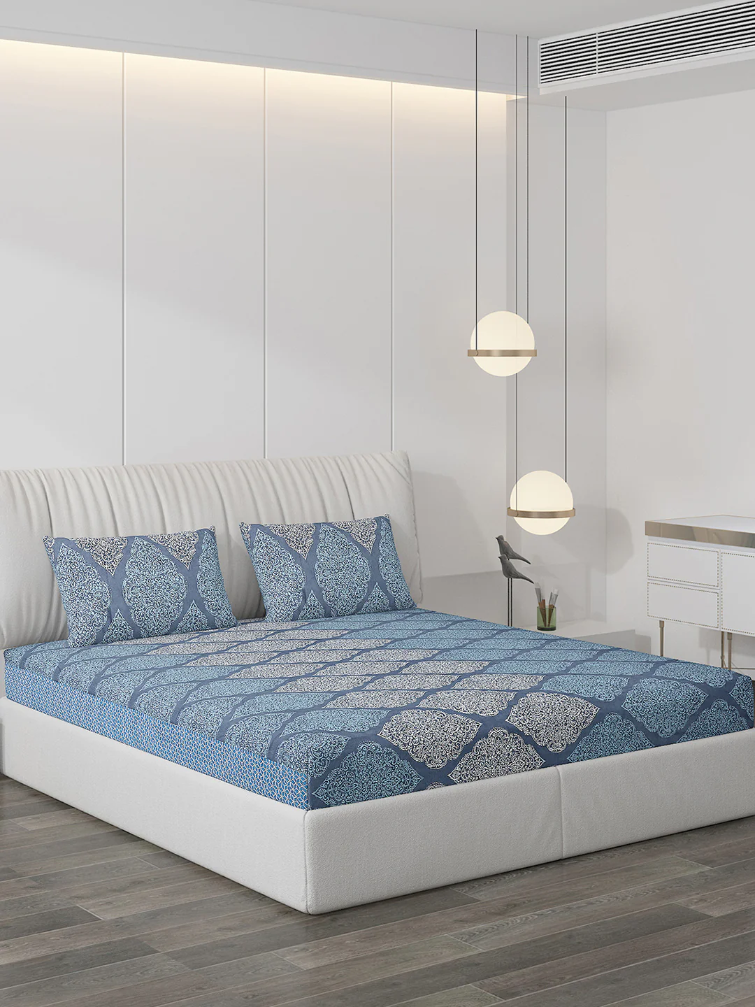 120 GSM Polyester Double Bed Bedsheet with 2 Pillow Covers - Updated - Updated