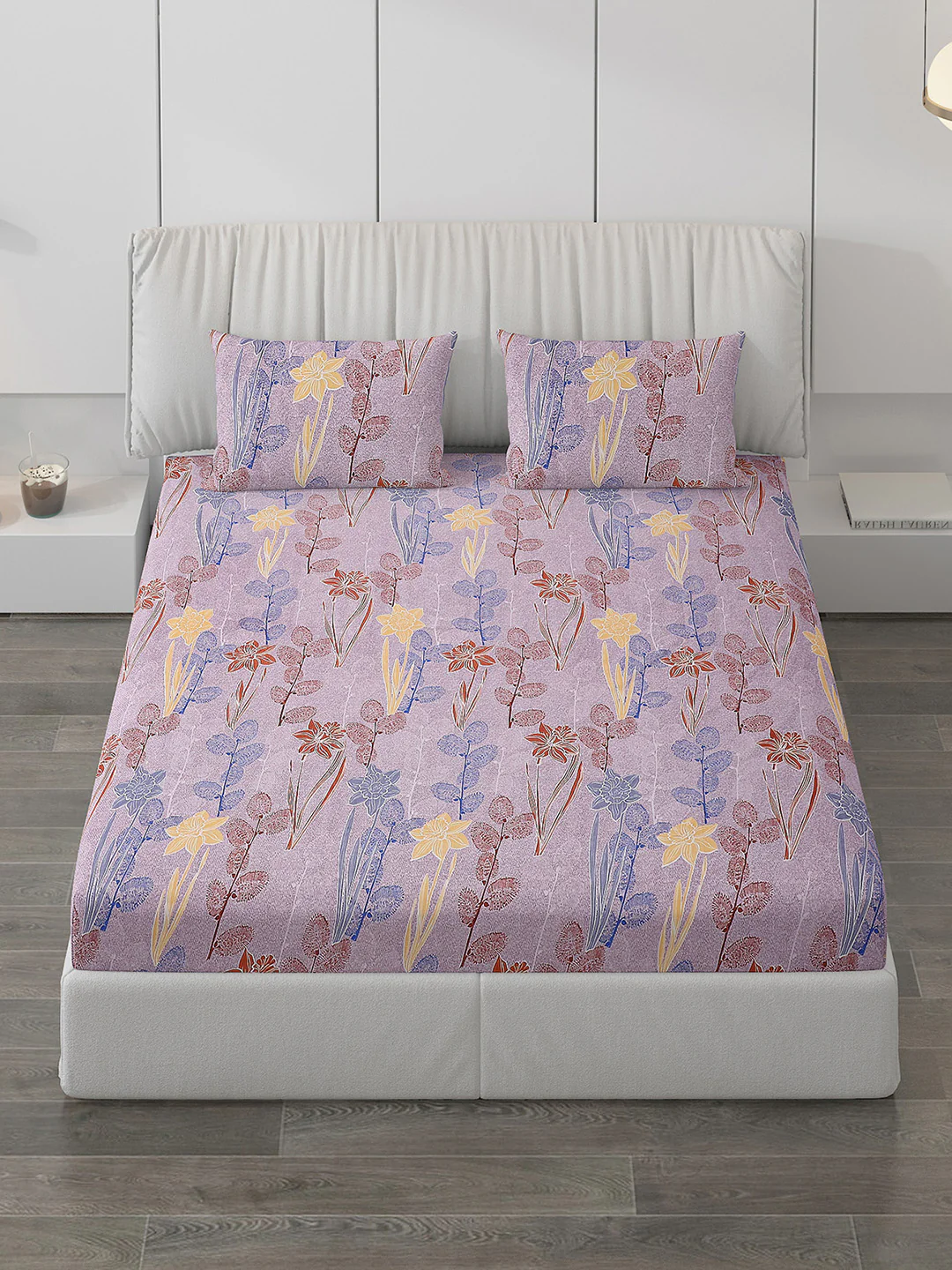 120 GSM Polyester Double Bed Bedsheet with 2 Pillow Covers - Updated - Updated - Image 2