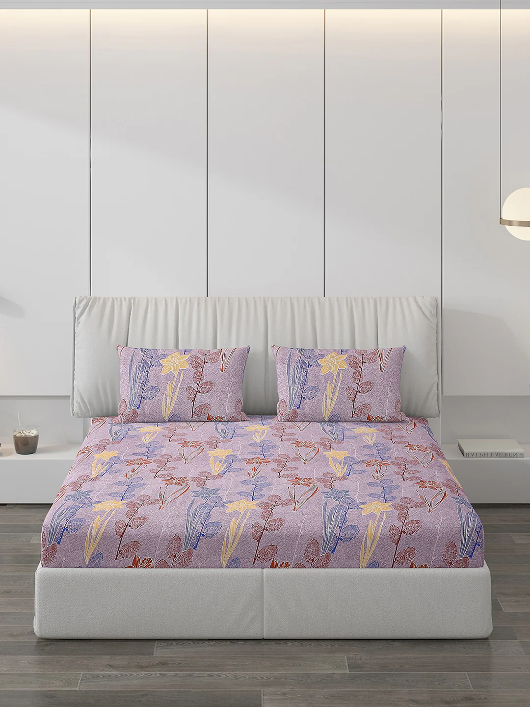 120 GSM Polyester Double Bed Bedsheet with 2 Pillow Covers - Updated - Updated - Image 3