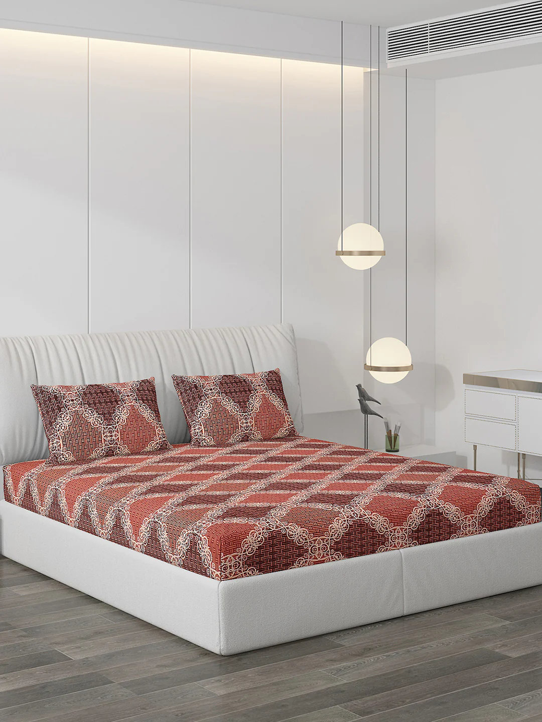 120 GSM Polyester Double Bed Bedsheet with 2 Pillow Covers - Updated - Updated