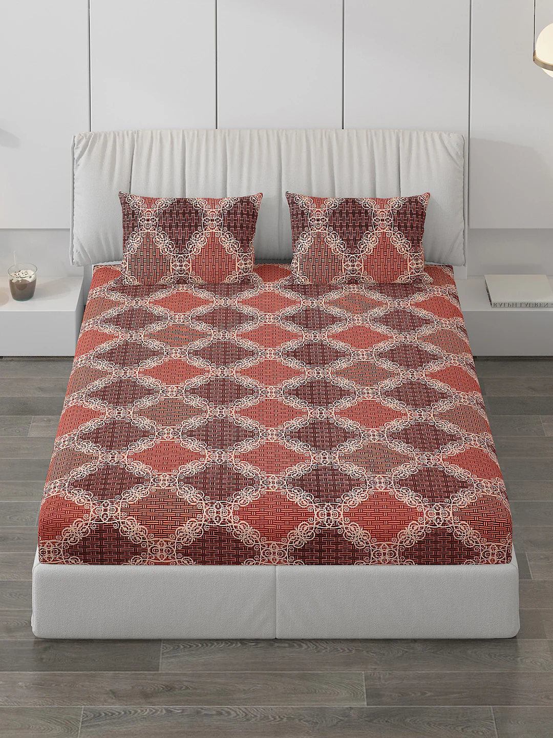 120 GSM Polyester Double Bed Bedsheet with 2 Pillow Covers - Updated - Updated - Image 2