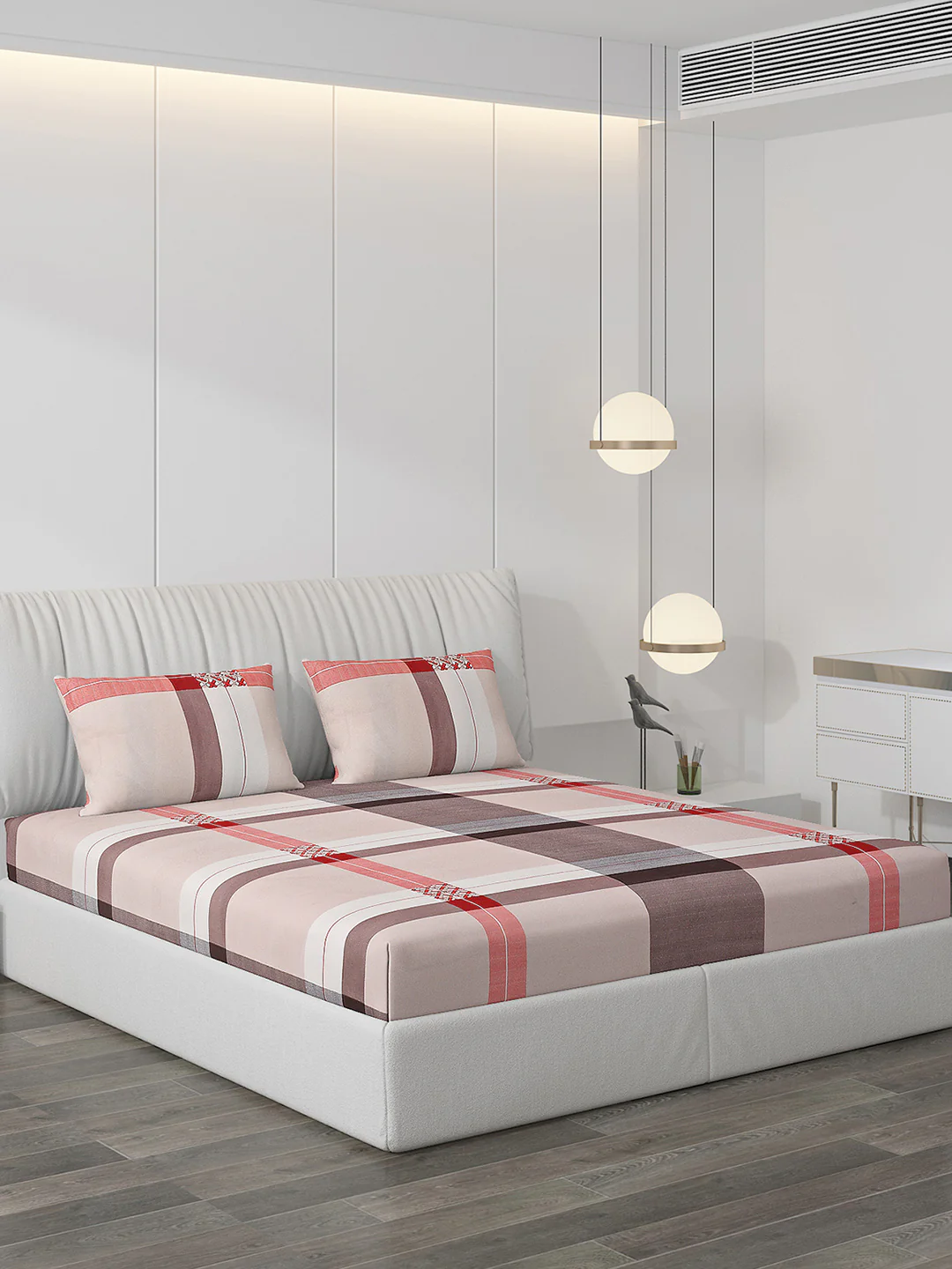 120 GSM Polyester Double Bed Bedsheet with 2 Pillow Covers - Updated - Updated