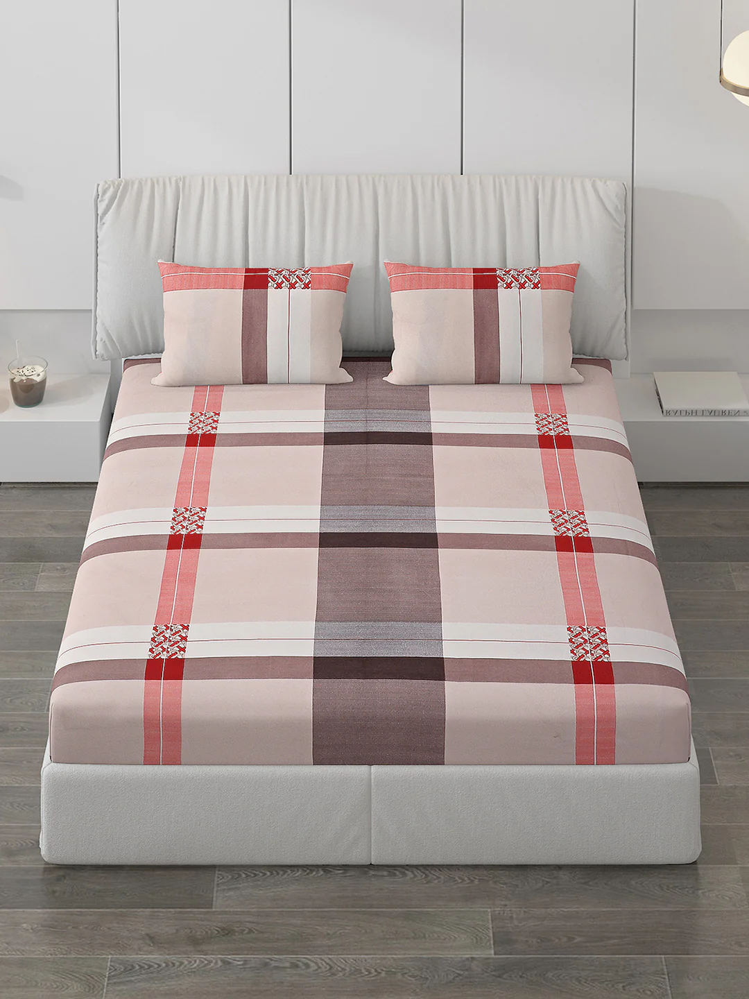 120 GSM Polyester Double Bed Bedsheet with 2 Pillow Covers - Updated - Updated - Image 2