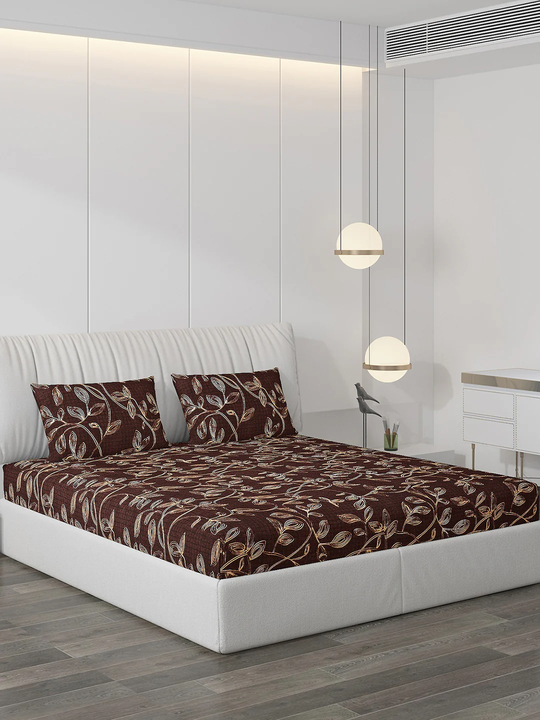 120 GSM Polyester Double Bed Bedsheet with 2 Pillow Covers - Updated - Updated