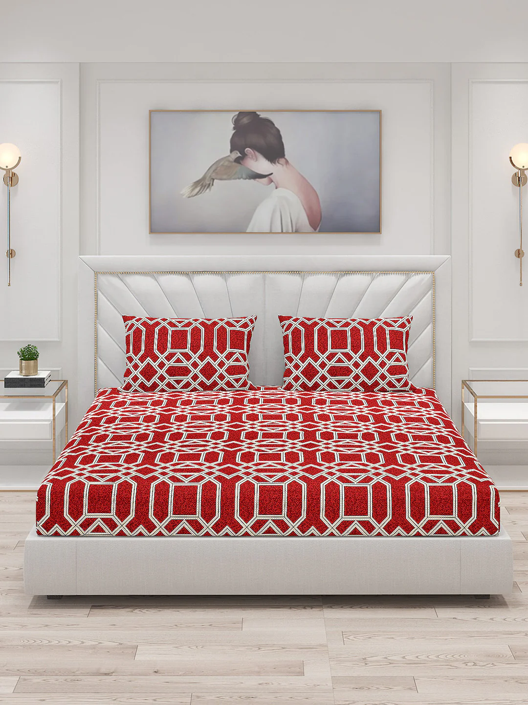 120 GSM Polyester Double Bed Bedsheet with 2 Pillow Covers - Updated - Updated - Image 3