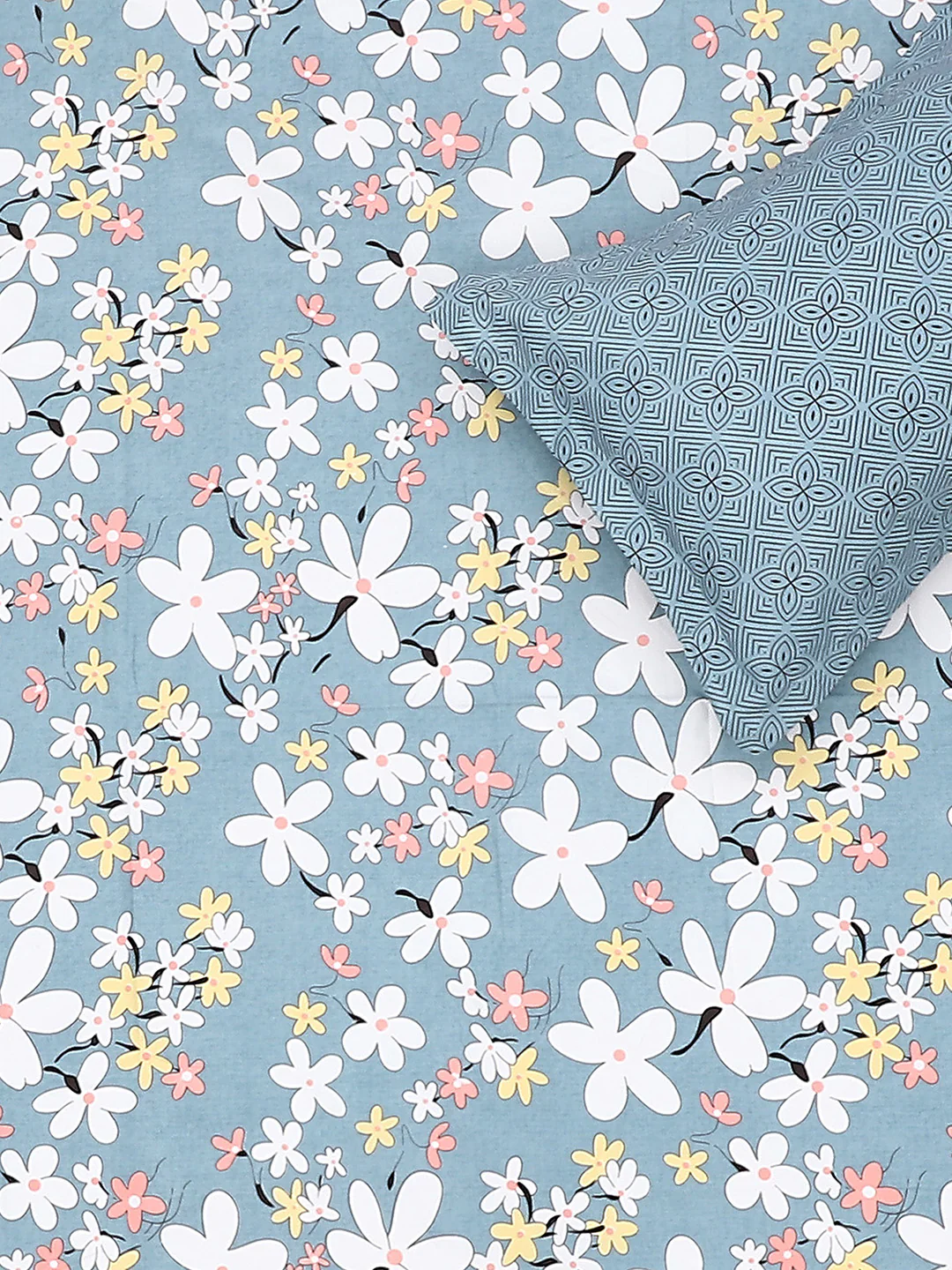 120 GSM Polyester Double Bed Bedsheet with 2 Pillow Covers - Updated - Updated - Image 6