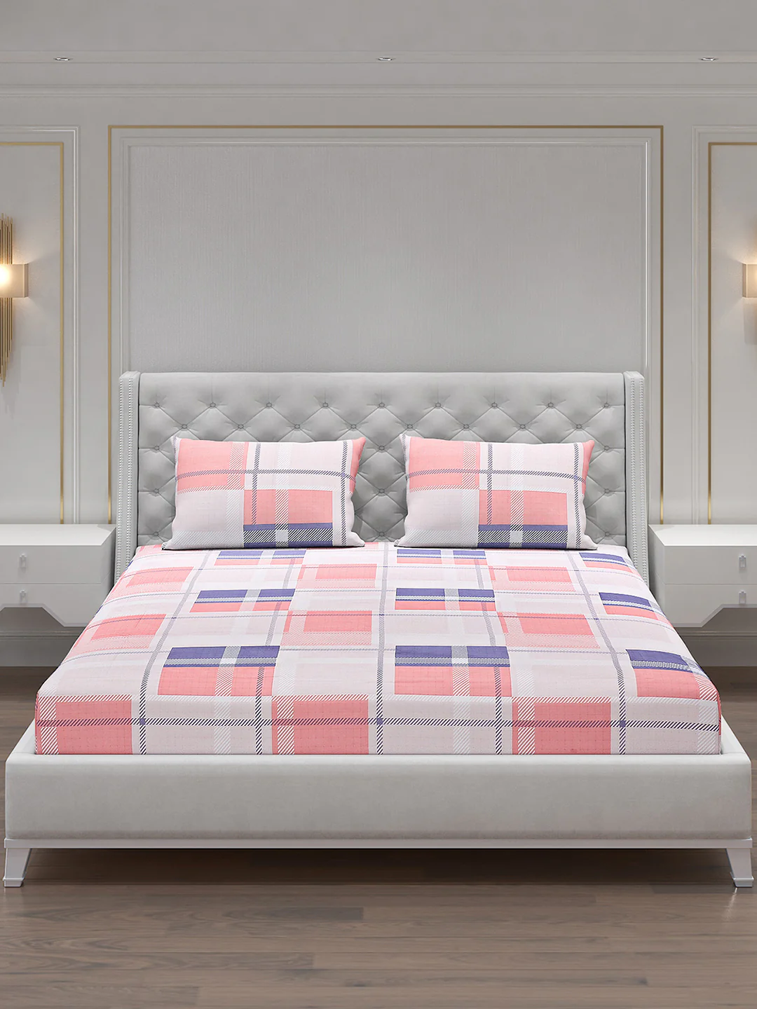 120 GSM Polyester Double Bed Bedsheet with 2 Pillow Covers - Updated - Updated - Image 3