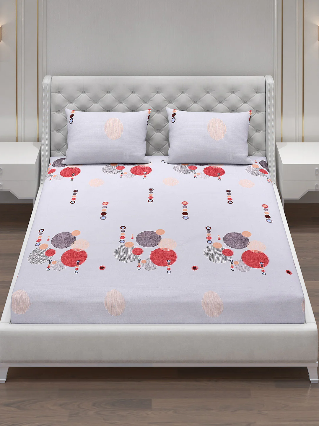 120 GSM Polyester Double Bed Bedsheet with 2 Pillow Covers - Updated - Updated - Image 3