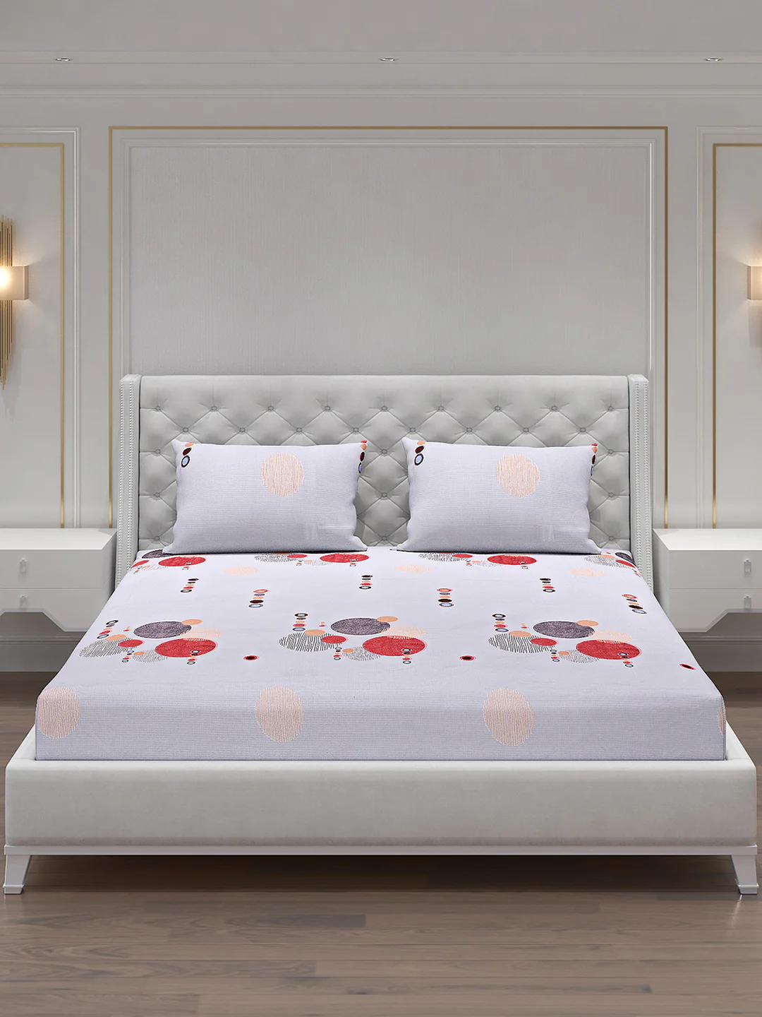 120 GSM Polyester Double Bed Bedsheet with 2 Pillow Covers - Updated - Updated - Image 4