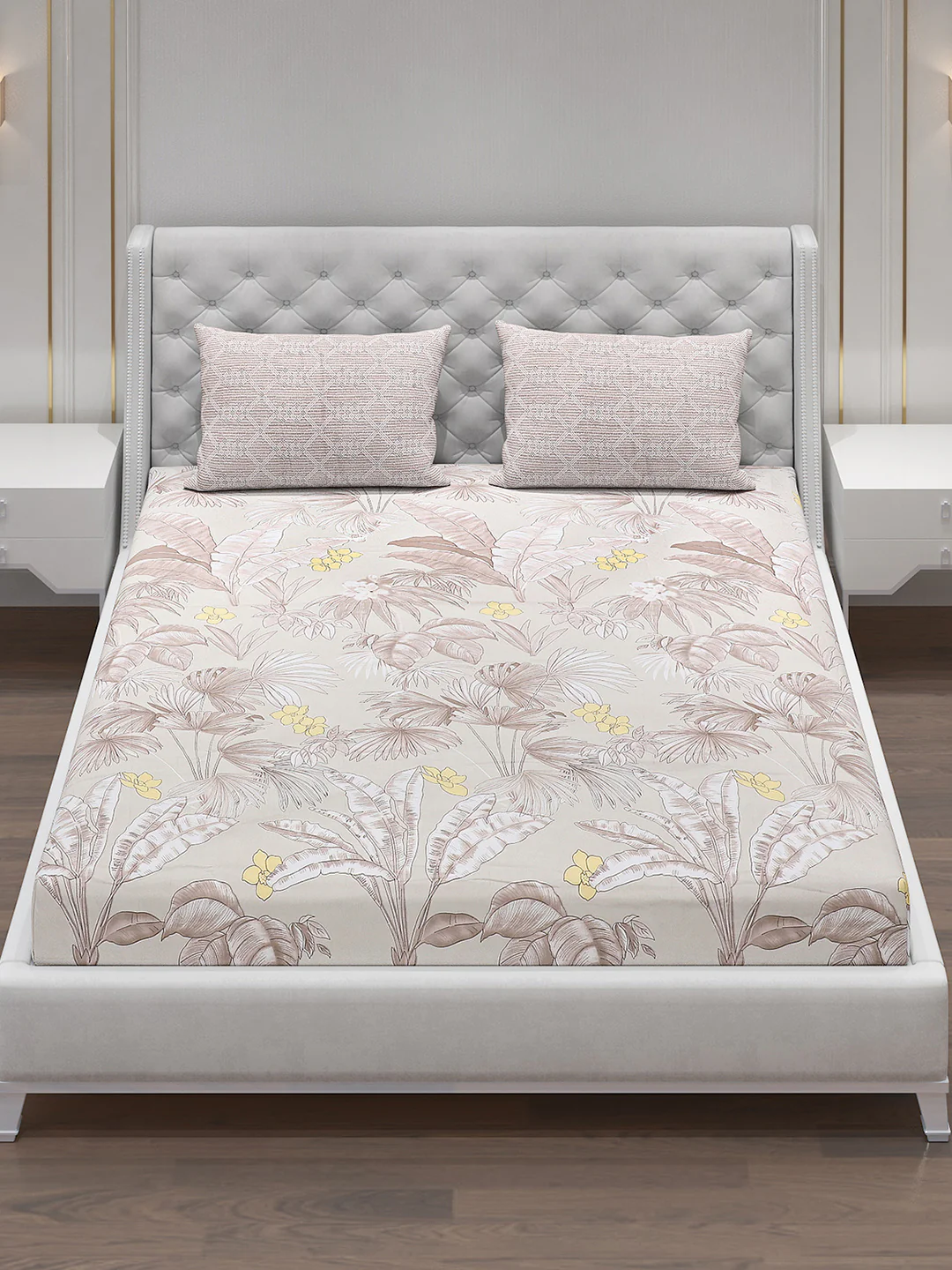120 GSM Polyester Double Bed Bedsheet with 2 Pillow Covers - Updated - Updated - Image 2