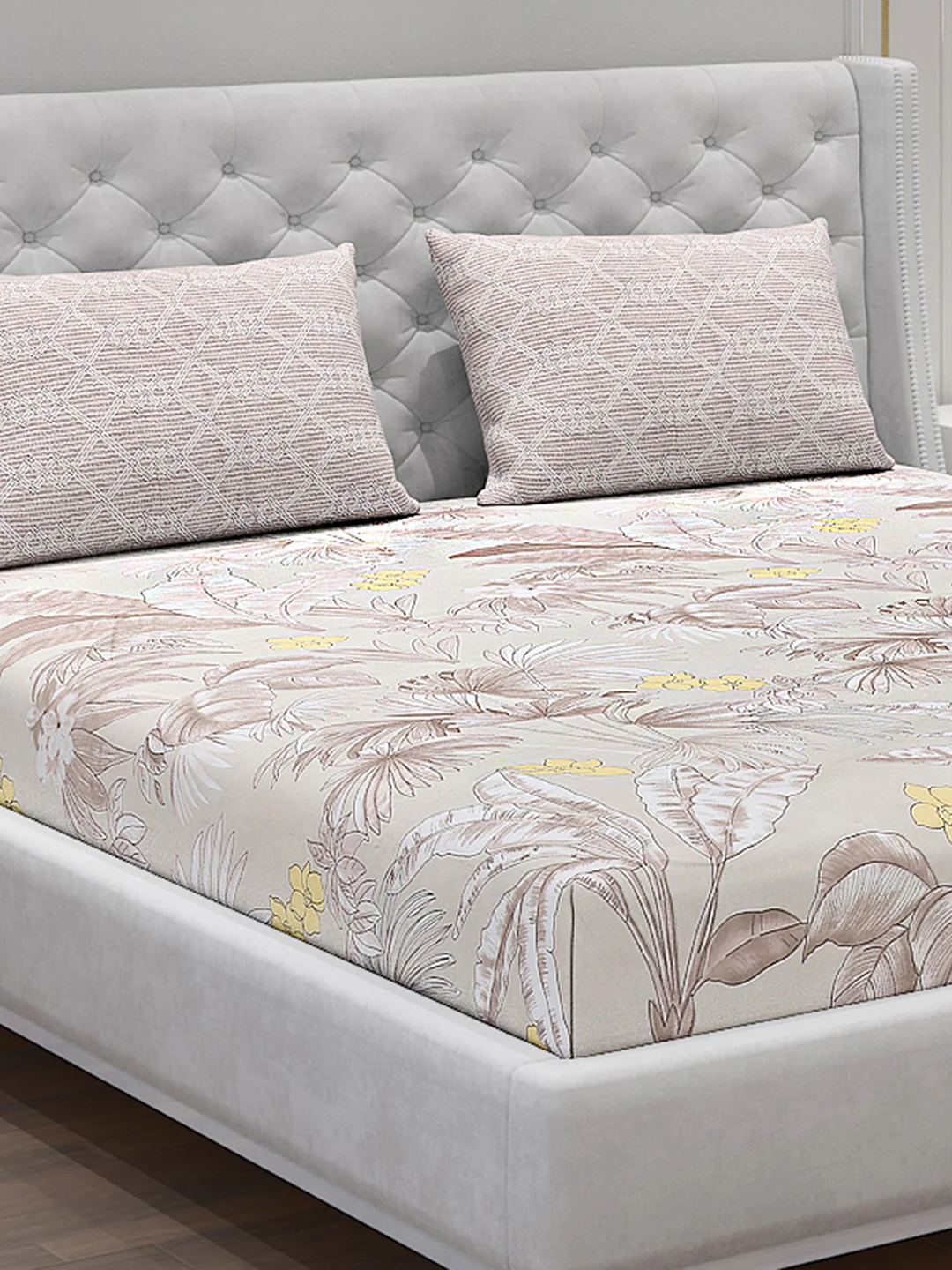 120 GSM Polyester Double Bed Bedsheet with 2 Pillow Covers - Updated - Updated - Image 5