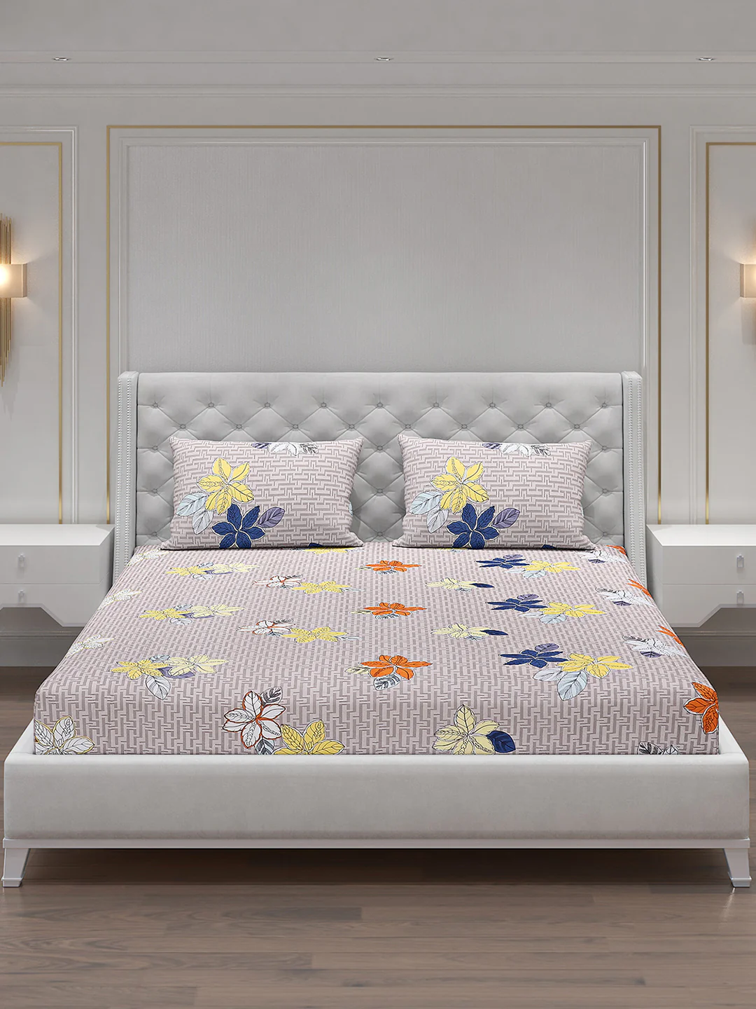 120 GSM Polyester Double Bed Bedsheet with 2 Pillow Covers - Updated - Updated - Image 3
