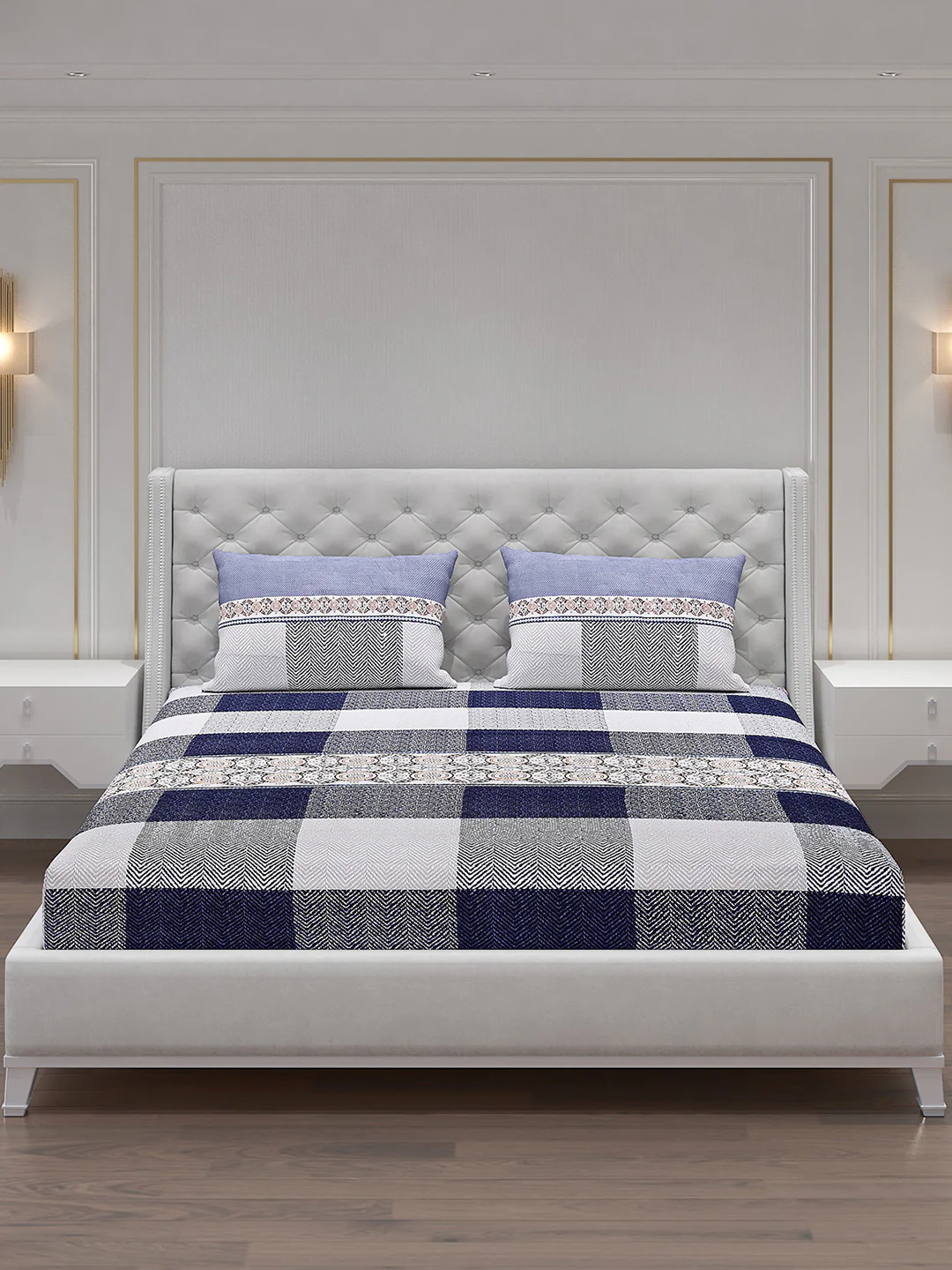 120 GSM Polyester Double Bed Bedsheet with 2 Pillow Covers - Updated - Updated - Image 3