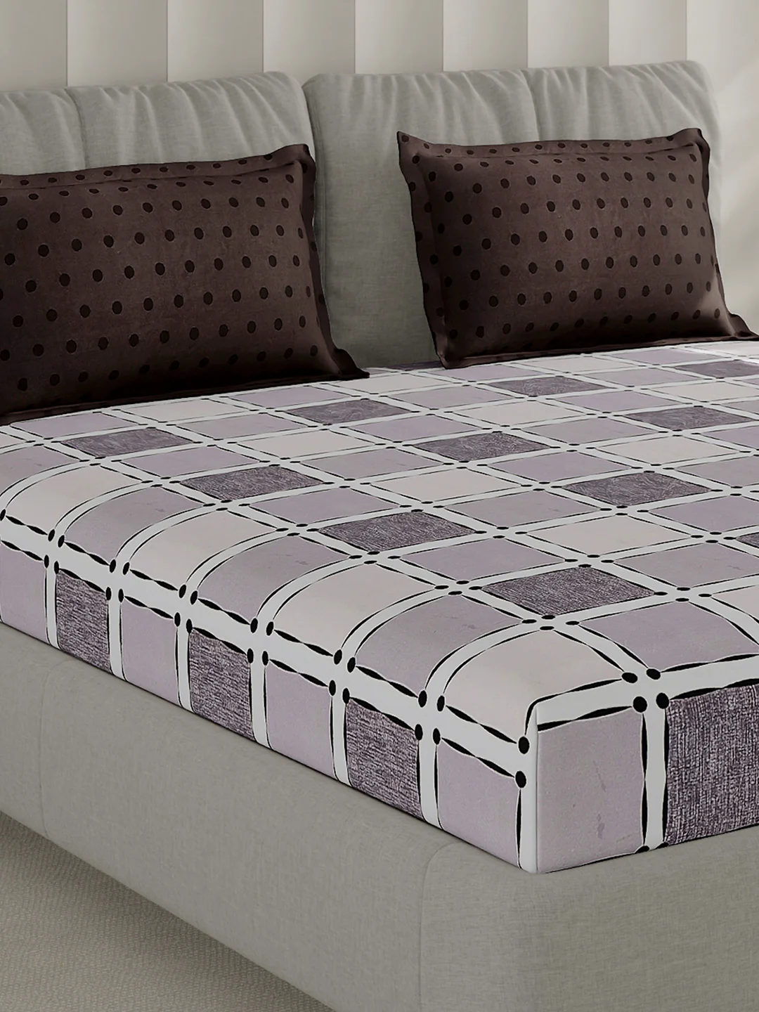 130 GSM Polyester Double Bed 1 Bedsheet with 2 Pillow Covers (Immortal)