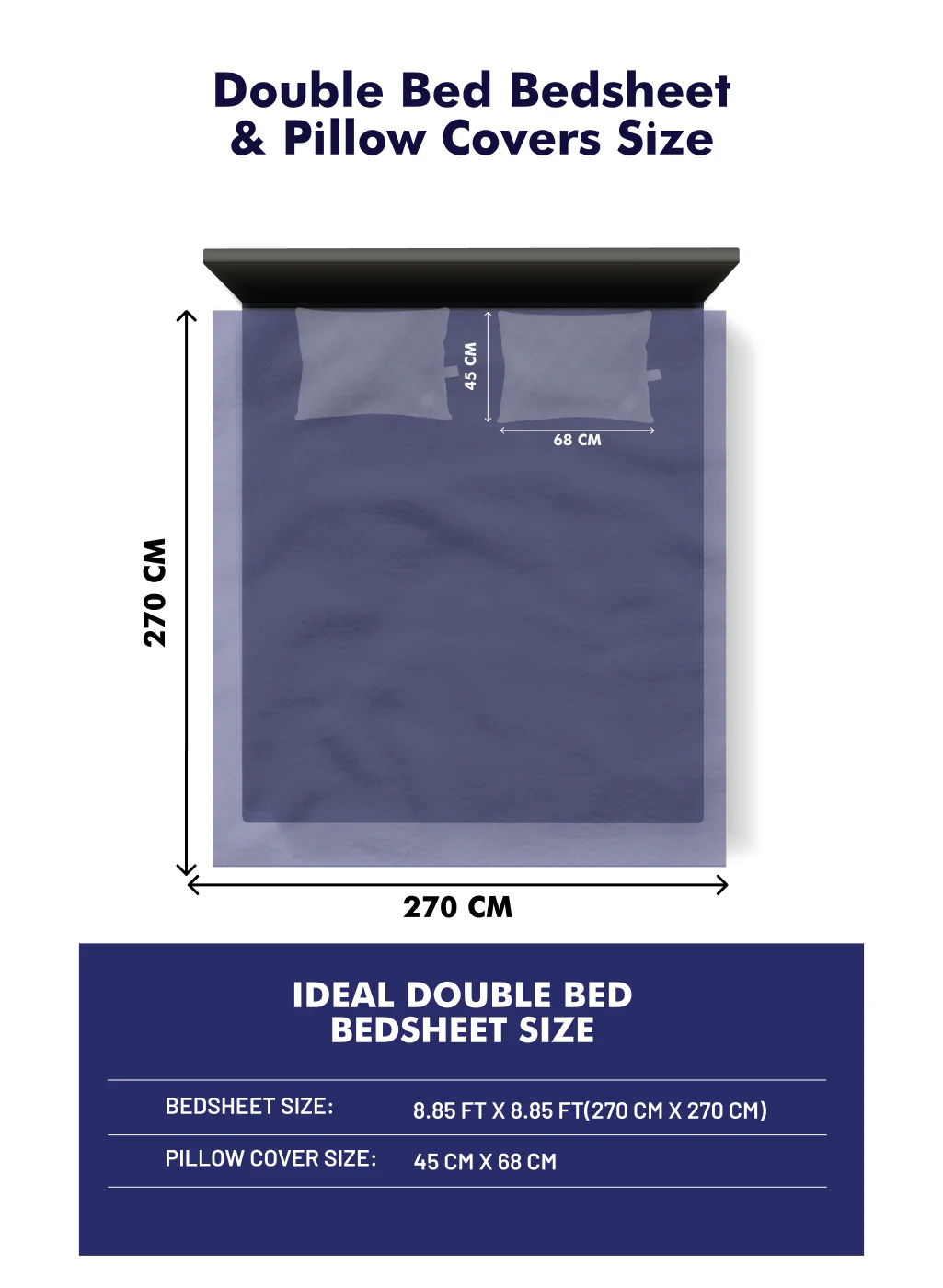 130 GSM Polyester Double Bed Bedsheet with 2 Pillow Covers - Image 4