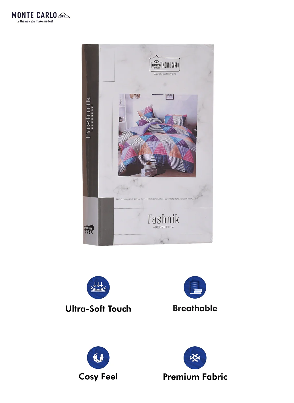 130 GSM Polyester Double Bed Bedsheet with 2 Pillow Covers - Image 10