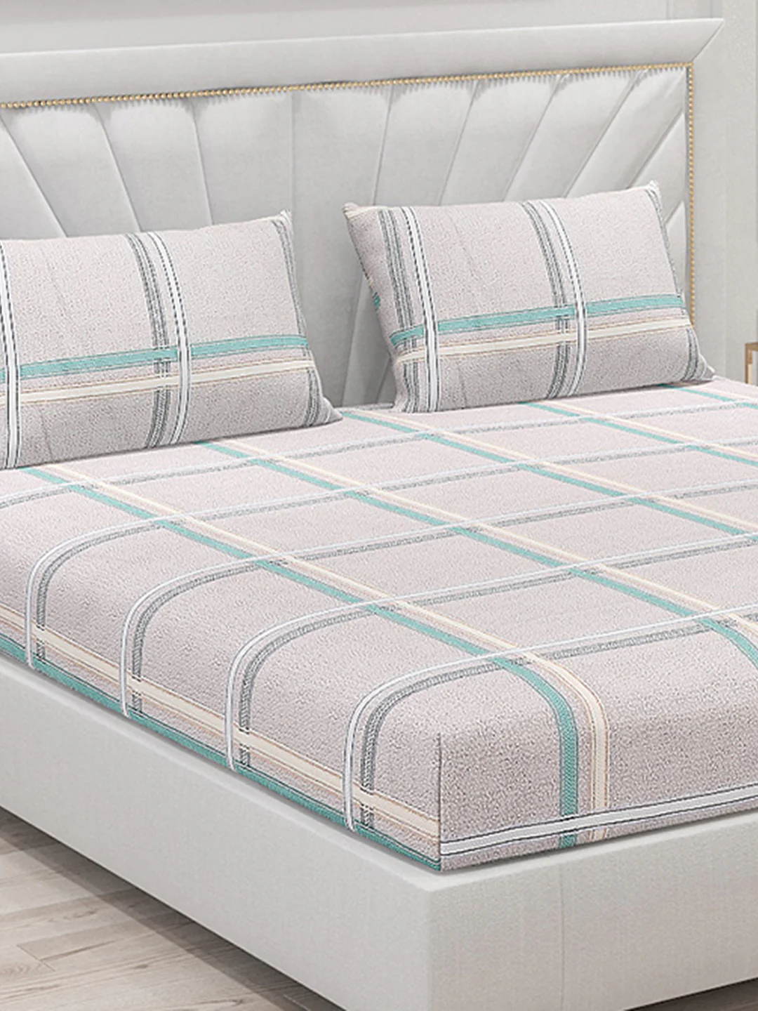 130 GSM Polyester Double Bed Bedsheet with 2 Pillow Covers