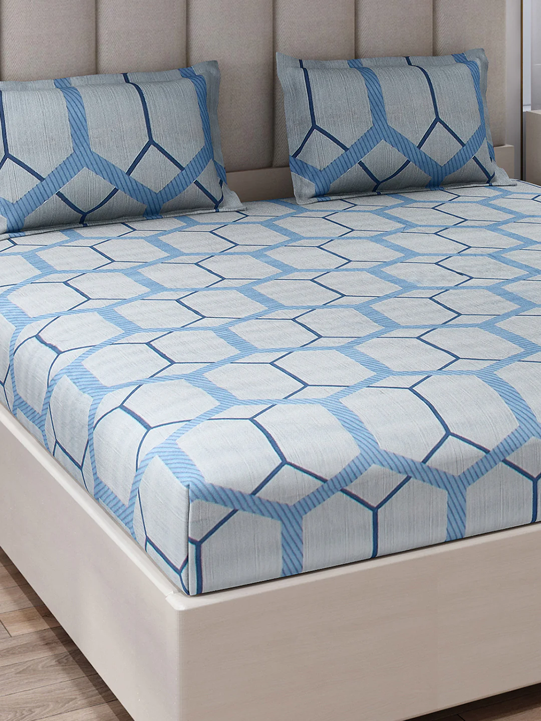 130 GSM Polyester King Size 1 Bedsheet with 2 Pillow Covers (Royal King)