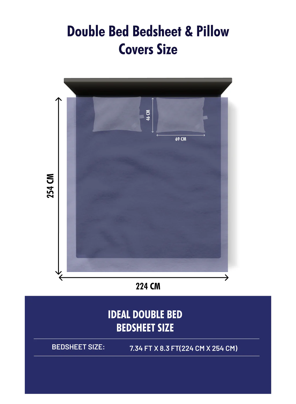144 TC Cotton Double Bedsheet with 2 Pillow Covers - Image 10