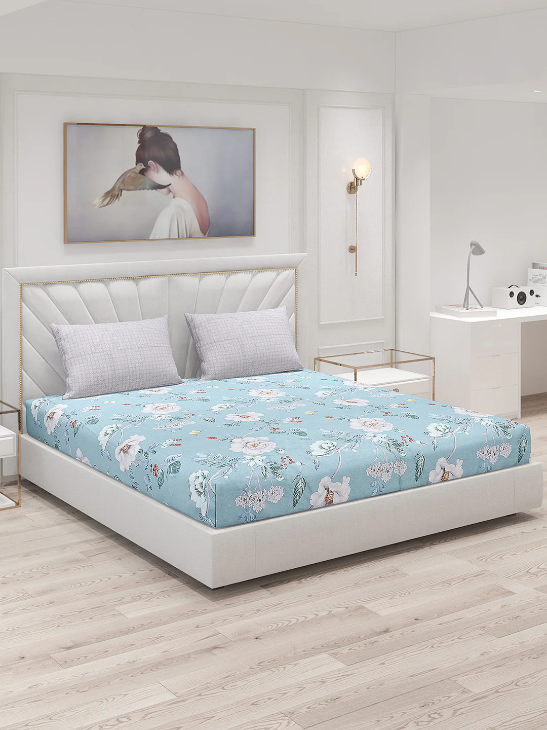 200 TC Cotton Double Bed Bedsheet with 2 Pillow Covers