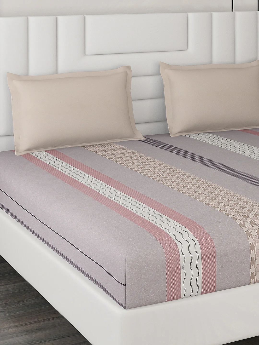 200 TC Cotton Double Bedsheet with 2 Pillow Covers