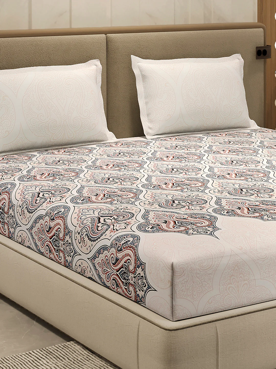210 TC 100% Bamboo King 1 Bedsheet with 2 Pillow Cover (Eco-Ease)