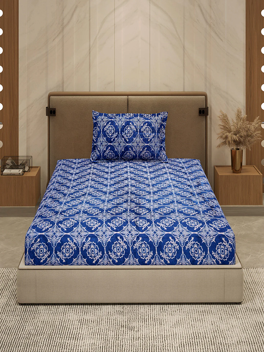 264 GSM 100% Polyester Single Bed 1 Bedsheet with 1 Pillow Cover (Nixie Piece) - Image 2