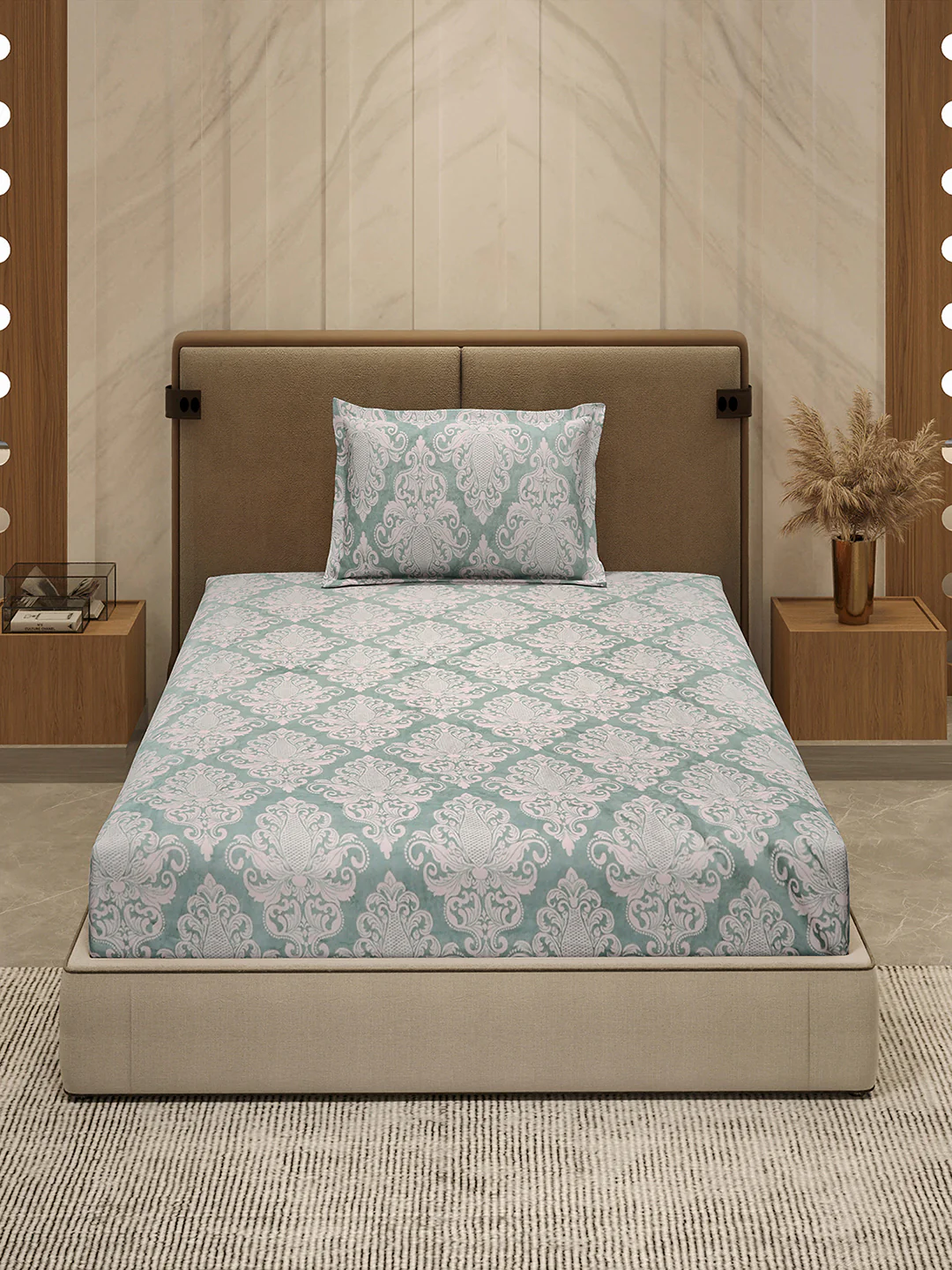 264 GSM 100% Polyester Single Bed 1 Bedsheet with 1 Pillow Cover (Nixie Piece) - Image 2