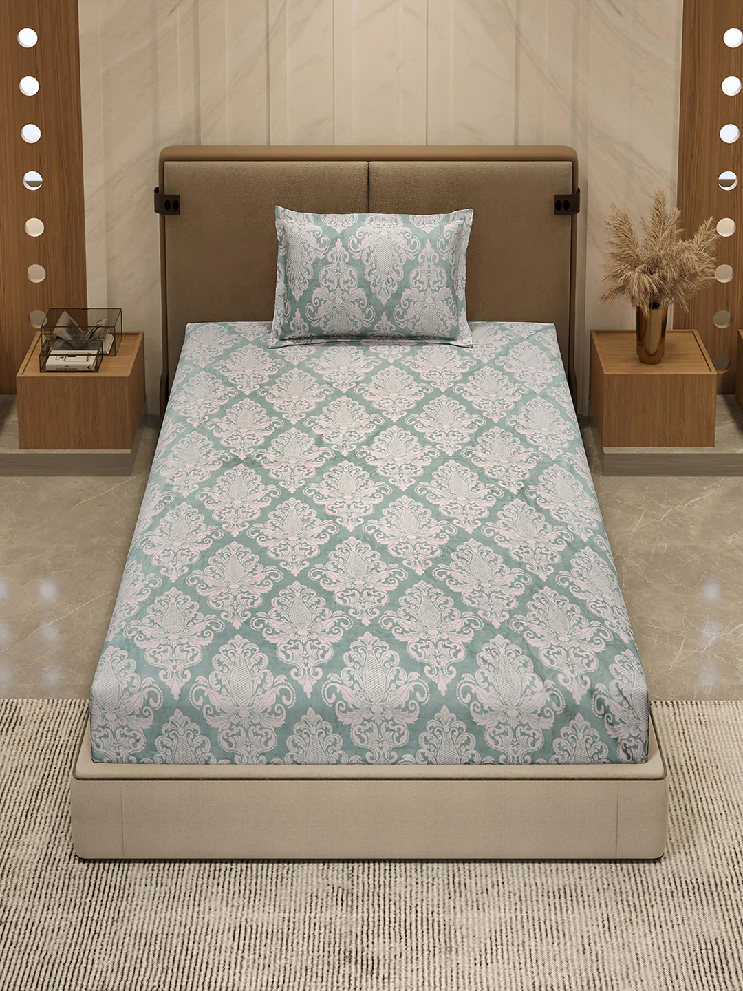 264 GSM 100% Polyester Single Bed 1 Bedsheet with 1 Pillow Cover (Nixie Piece) - Image 3