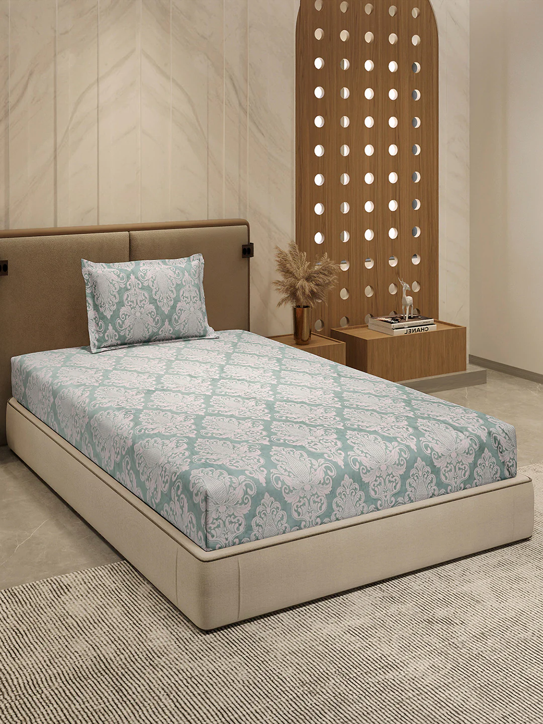 264 GSM 100% Polyester Single Bed 1 Bedsheet with 1 Pillow Cover (Nixie Piece) - Image 4