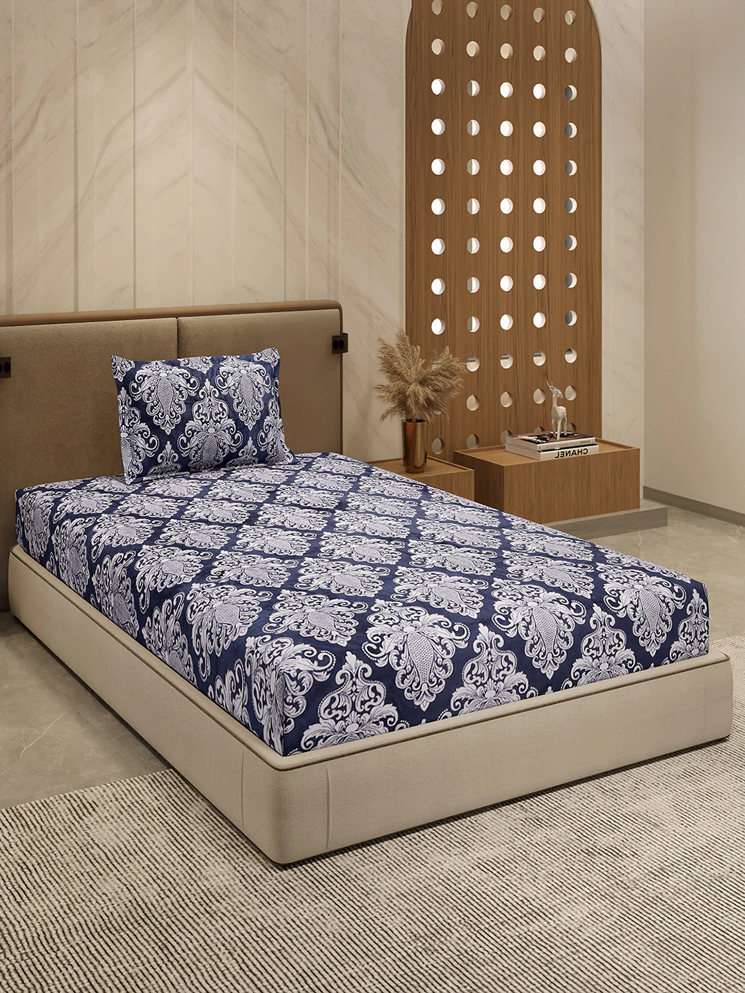 264 GSM 100% Polyester Single Bed 1 Bedsheet with 1 Pillow Cover (Nixie Piece) - Image 4