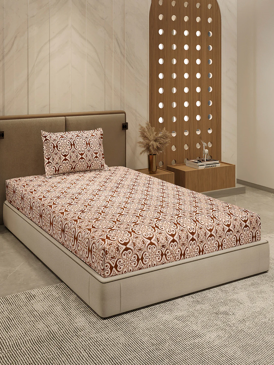 264 GSM 100% Polyester Single Bed 1 Bedsheet with 1 Pillow Cover (Nixie Piece) - Image 4