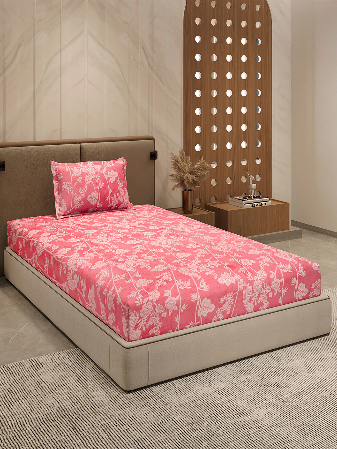 264 GSM 100% Polyester Single Bed 1 Bedsheet with 1 Pillow Cover (Nixie Piece) - Image 4