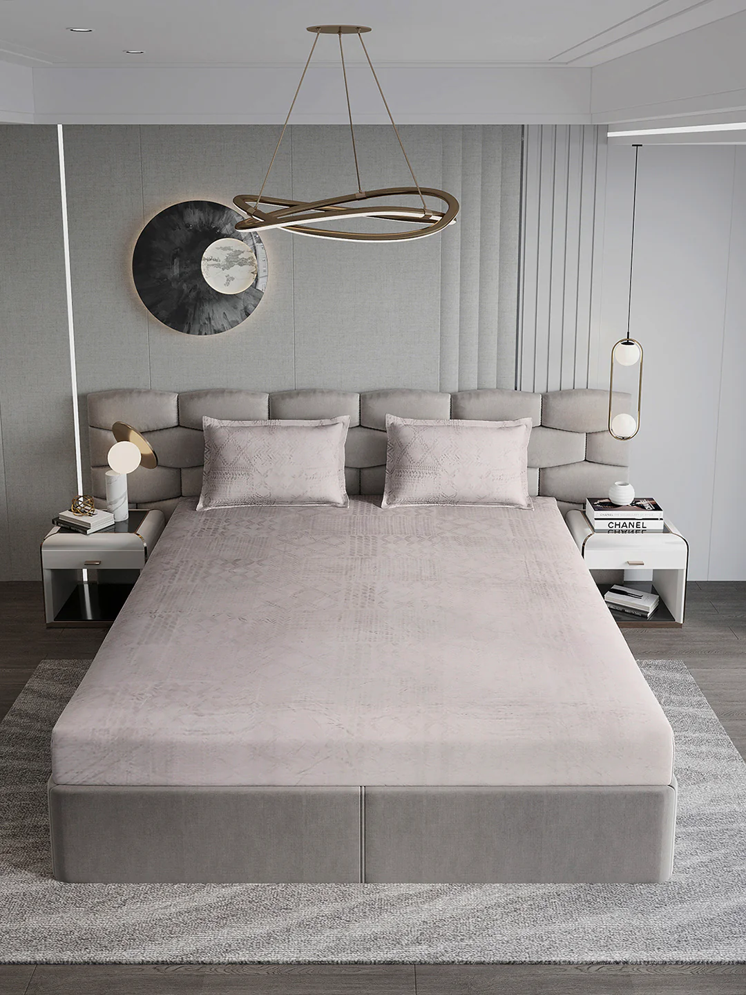267 GSM 100% Polyester King Bed 1 Bedsheet with 2 Pillow Cover (Master Piece) - Image 3
