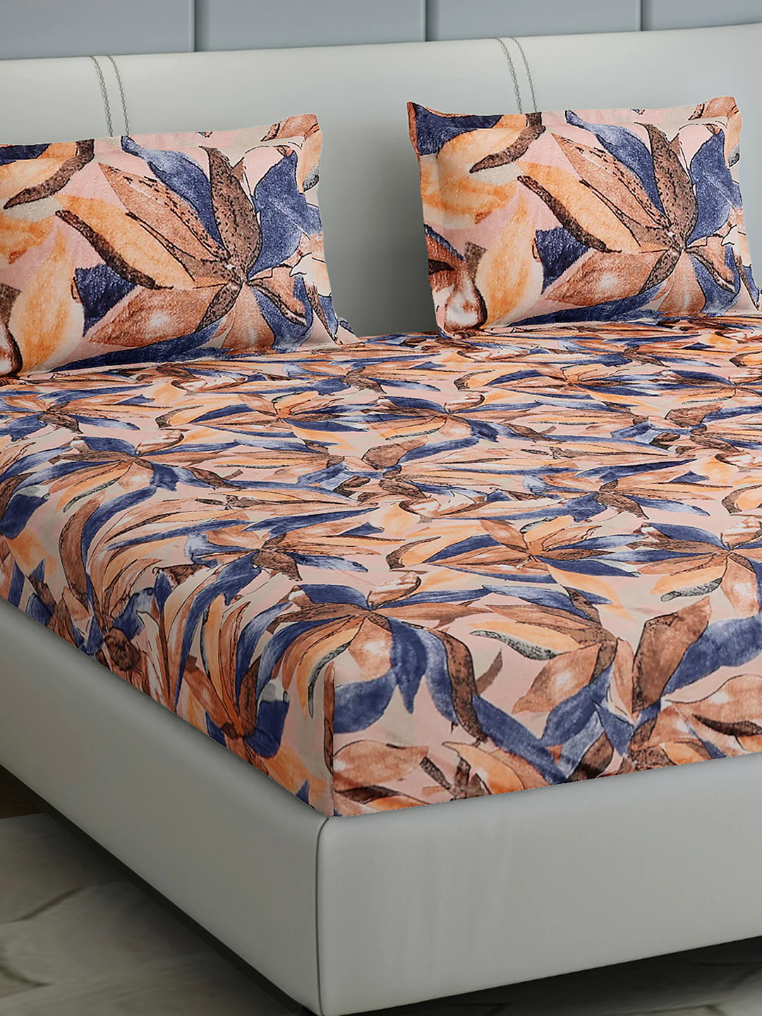349 GSM 100% Polyester King Bed 1 Bedsheet with 2 Pillow Cover (Carnival)