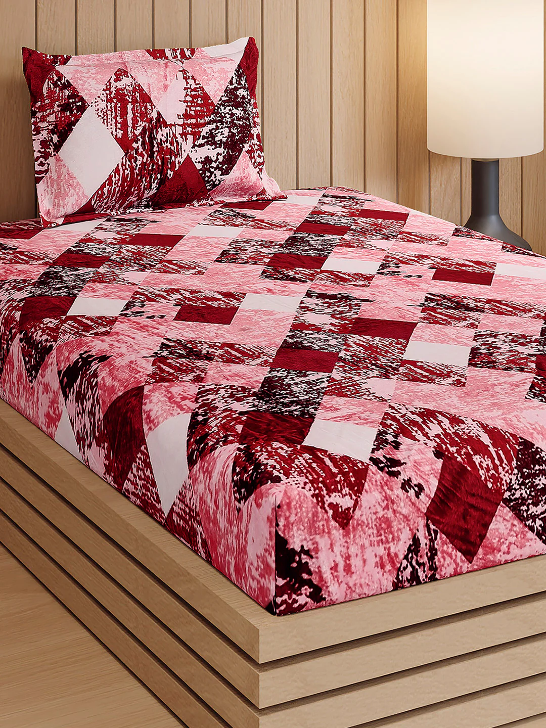 353 GSM 100% Polyester Single Bed 1 Bedsheet with 1 Pillow Cover (Ira)