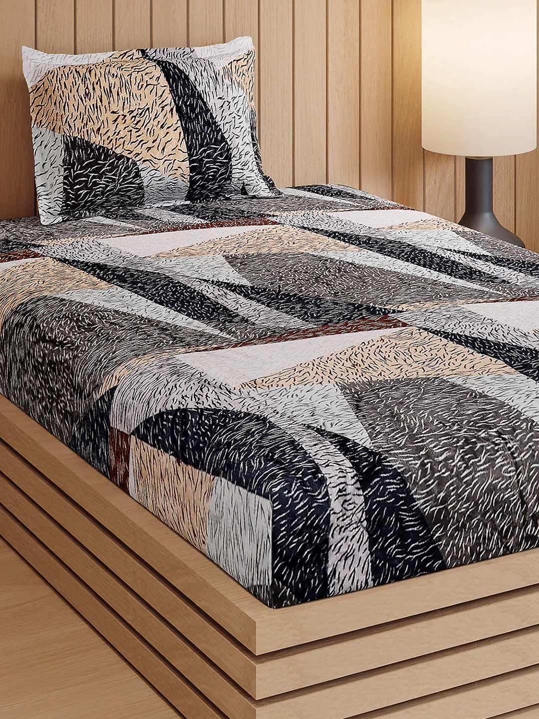 353 GSM 100% Polyester Single Bed 1 Bedsheet with 1 Pillow Cover (Ira)