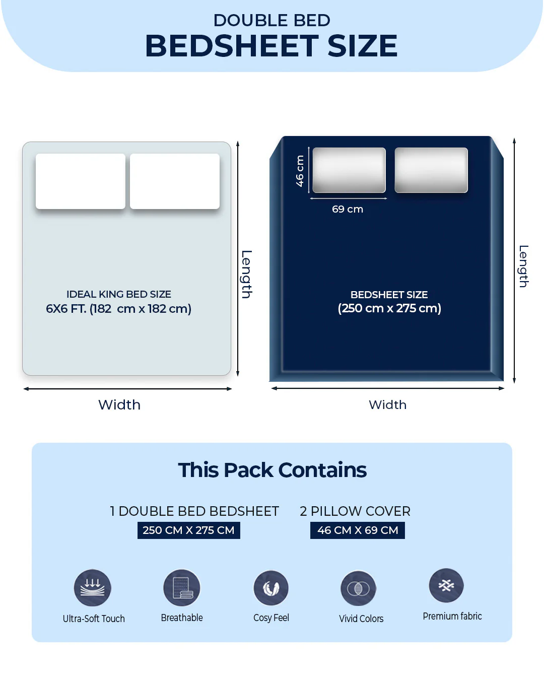 371 GSM 100% Polyester King Bed 1 Bedsheet with 2 Pillow Cover (Rubina King) - Image 10