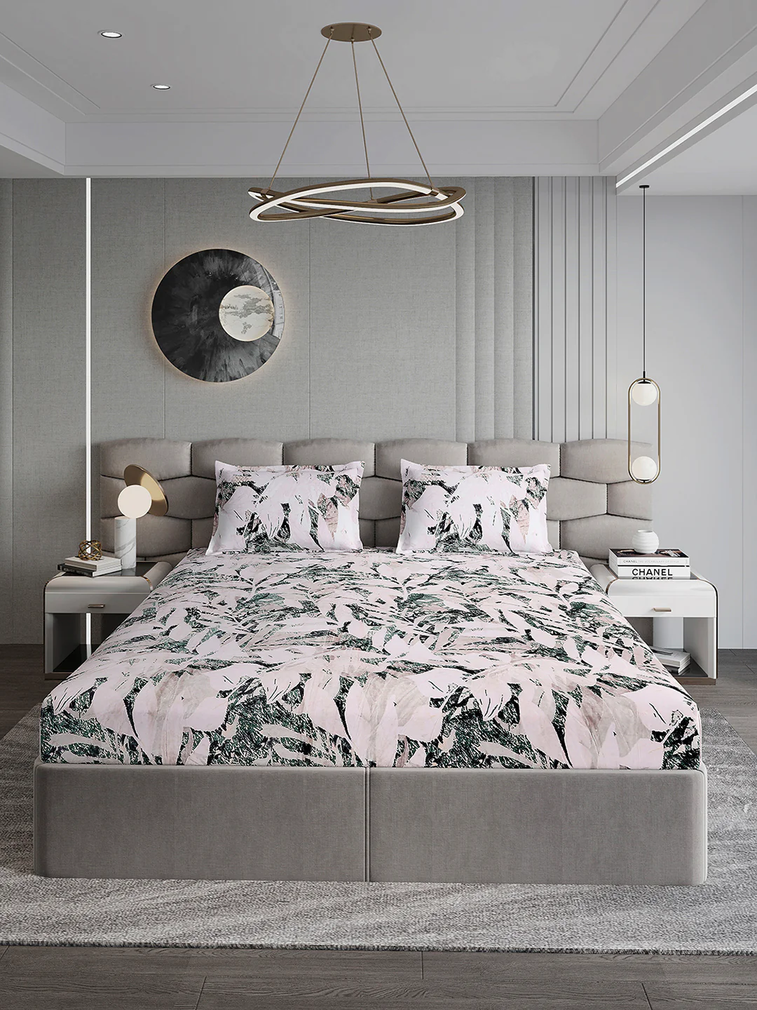371 GSM 100% Polyester King Bed 1 Bedsheet with 2 Pillow Cover (Rubina King) - Image 2